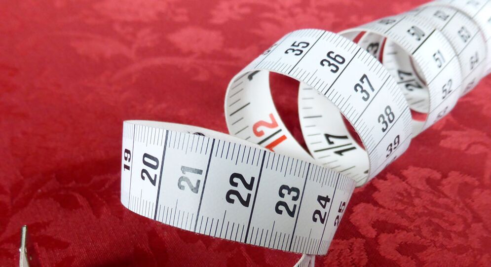 Tape measure for measuring penis length growth